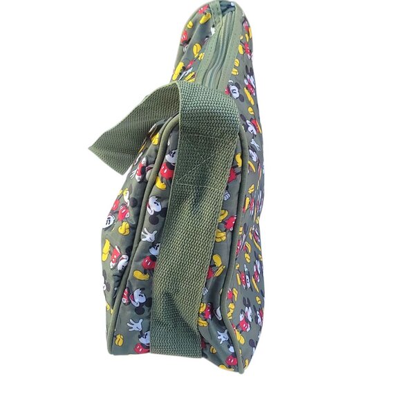 Disney Mickey Mouse Shoulder Bag Green Insulated Zipper - Picture 6 of 10